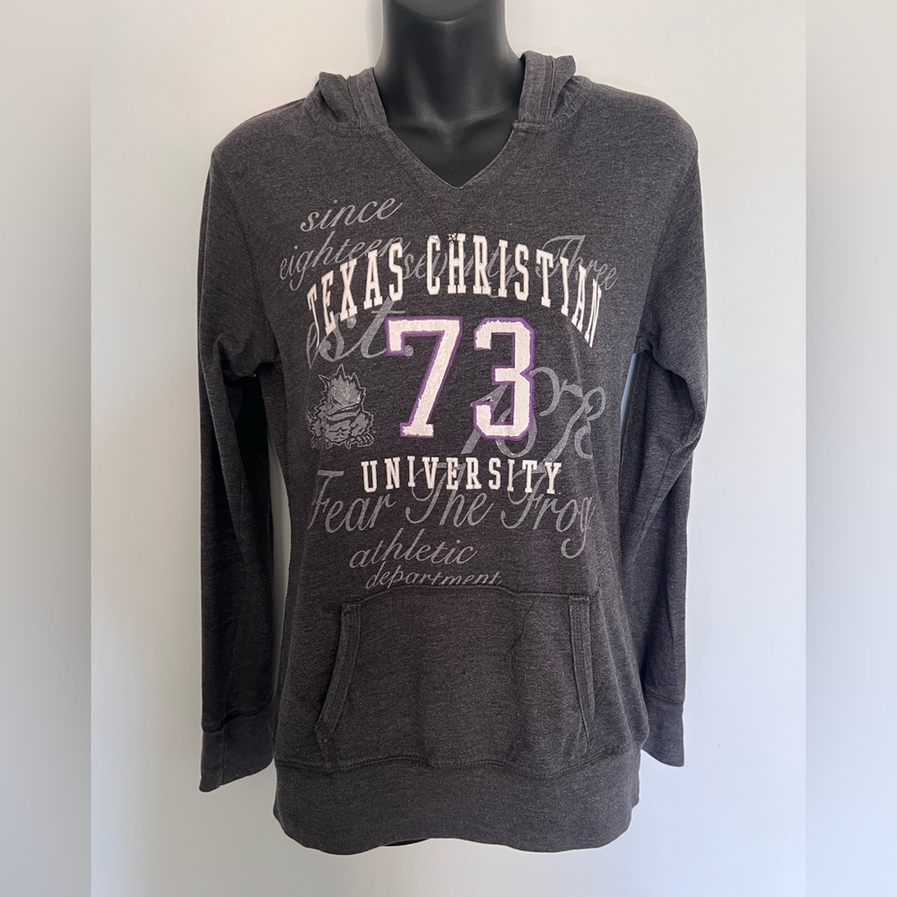 J. America Dark Gray Texas Christian University Women's V-Neck Sweater